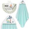 Interbaby - Mantello da bagno per bambini + berretto regolabile | Asciugamano con cappuccio 100% cotone, unisex, morbido, asciugatura rapida, ideale per neonati, neonati e bambini piccoli, design