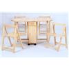 Generic Set di tavolo da pranzo piccolo con 4 sedie pieghevoli, salvaspazio, tavolo da cucina e sedie da 4 posti, colore legno naturale