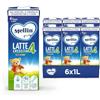 Mellin 4 - Latte di Crescita Liquido per Bambini dal 2° anno compiuto al 3° anno, Pronto all'uso - Formato Convenienza da 6 litri (6x1L)