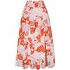 Kate Kasin Gonne estive boho casual lunghe da donna con spacco stampato A-line gonne, Bianco con colore arancione, XXL