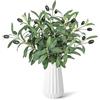 CYIOU 12 Pezzi Filiali di Olive Artificiali 30 cm/11.8 Pollice Rami di Ulivo Artificiali Piante Finte Toglie di Ulivo per Tavolo da Pranzo Ghirlanda Feste Matrimoni Decorazione