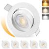 KYOTECH Faretti LED da Incasso 230V Dimmerabile IP44 Ruotabile a 45° 6PCS Bianco