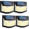 CZHHMART Luce Solare Esterni Rilevatore Movimento: 248 LED Luce Solare Esterna Sensore 3 Modalità 270° Illuminazione IP65 Impermeabile Faretto da Esterno a Parete Applique per Giardino Garage 4 Pezzi
