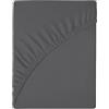wyewye Lenzuolo con angoli 160 x 200 x 25 cm, tessuto in microfibra, restringimento e non sbiadisce, grigio scuro