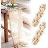 LWuuywa Runner da tavola per formaggio, Boho, 2 pezzi, tovaglia da tavola per comunione, moderno, per vintage, matrimoni, baby shower, decorazione da tavolo, 158 pollici, 400 x 90 cm (beige)