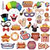 WOFEU 30 pezzi Oggetti scena per cabine fotografiche del circo, Oggetti scena per cabine fotografiche Carnevale,Divertenti decorazioni per feste a tema carnevalesco per feste compleanno