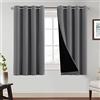 Tenger Home Tenda Oscurante Termica Doppio Strato, Tende Oscuranti per Interni Tende a pannello per camera da letto con occhielli, 2 pezzi(Grigio, 100x150 cm