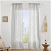 Deconovo Tende a Vetro per Porta Finestra - Tende Decorative Corte Semitrasparenti in Effetto Lino, Traspiranti e Facili da Montare, per Cucina, Soggiorno e Ristoranti, 60x120 cm, Grigio Chiaro