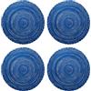 ALMLWIAJ Set di 4 Tovagliette Rotonde Lavabili Blu Intrecciate - Antisporco e Resistenti al Calore (Blu)