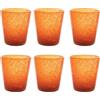 Livellara MILANO Livellara Bicchieri Acqua Vetro Soffiato, Set da 6, Bicchieri in Vetro Colorati, Moderni, Particolari, Capacità 450 ml, Resistenti al Calore, per Acqua, Cocktail, Succhi di frutta. Colore: Mandarino
