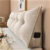 Treer Cuscino da Lettura per Letto Grande Velluto Cuscino Schienale Divano Cuscino Lombare per Testiera Wedge Cuscino Cuscino di Supporto Grandi Cuscini per Poggialetto (60 * 50 * 20cm,Beige)