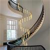 ZenithBeam Lampadario di cristallo moderno a 36 luci Lampadario dimmerabile a LED in oro Plafoniere a bolle di cristallo Soggiorno Hall Lampadari per scale 180W