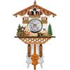 EIOLWJIEO Orologio a Campana con Ora degli Uccelli di Facile Lettura, melodioso promemoria del Tempo, Orologio a cucù Tradizionale in Legno, Stile Chalet della Foresta Nera, CM012