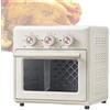 OmePS Forno Combo Friggitrice Ad Aria, Forno Elettrico da 15 Litri, Riscaldamento Rapido 1200 W, Manopole Timer E Temperatura Regolabili, Circolazione Aria Calda a 360°