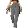 BGFIPAJG Pantaloni da Spiaggia di Lino Donna Pantaloni Bianchi Donna Vita Bassa Pantaloni Push Up Donna Jeans Vita Alta Pantaloni Lino Leggeri Taglie Forti Donna