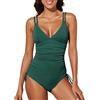 HEONSATI Costumi Interi Push Up Costume Interi Estivo Mare Costumi Intero Contenitivo Pancia Spiaggia Curvy Monokini Reggiseno Taglie Forti Sportivo Un Pezzo Scollo a V Modellante Beachwear