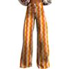 LinRim Pantaloni da donna anni '70 - Pantaloni Boho anni '60 hippie fiori a vita alta, abbigliamento da discoteca, pantaloni da yoga, pantaloni in denim, jeans vintage ricamati, eleganti jeans a tubo, jeans