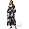 Oltre: Vestito Lungo in Mussola di Cotone Fantasia Blu. 48 Stagione Primavera Estate 2024.