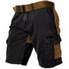 Beokeuioe Pantaloni da lavoro vintage da uomo, in cotone, per attività all'aria aperta, in tessuto, leggeri, estivi, per il tempo libero, pantaloni cargo corti, bermuda, Nero , XXL