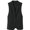 RWGSNB Smanicato Donna, Gilet da Abito per Donna Gilet da Abito con Scollo A V con Intaglio Casual Senza Maniche Blazer Gilet da Lavoro Formali Versatili Cardigan da Donna con Bottoni E Tasche Nero