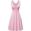 AMDOLE T-shirt Abiti al ginocchio Abito casual da donna stampa floreale all'aperto casa senza maniche Slim T Shirt Dress Tee Dress Swing Dress Plain increspato scollo a V Mini abito Plus Size camicia