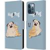 Head Case Designs Hug Piper Il Pug Custodia Cover in Pelle a Portagoglio Compatibile con Apple iPhone 12 PRO Max