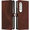 Fatcatparadise Cover per Samsung Galaxy Z Fold 3 Custodia Galaxy Z Fold 3, Cover a Libro Wallet in Pelle Premium Protettiva Portafoglio Antifurto Chiusura Magnetica Telefono Case Custodie (Marrone)