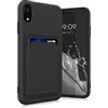 kwmobile Custodia Compatibile con Apple iPhone XR Cover - Back Case Cellulare con Slot Porta Carte - Morbida in Silicone TPU nero