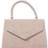 fi9® Pochette da donna in pelle scamosciata, stile retrò, per matrimoni, feste, balli e serate, Nude, medium