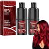 Tkekruh 2PC Colorante Vino Rosso per Capelli Grigi Shampoo 100ml, Borgogna - Istantaneo Hair Dye 3 in 1