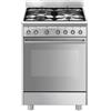 Smeg SX61GM Cucina Gas 4 Fornelli con forno a gas da 60 cm Acciaio inox