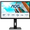 AOC P2 Q32P2 Monitor PC 80 cm (31.5") 2560 x 1440 Pixel 2K Ultra HD LED Nero