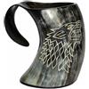 Senza marchio Tazza corno da bere vichingo lupo intagliato tankard trono di gioco tazza lup...