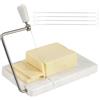 Radicaln Tagliere tagliaformaggio in marmo bianco, fatto a mano, con filo, multiuso, adatto per l'uso in cucina, per tagliare a fette formaggi, cibi morbidi e verdure, con 8 fili di ricambio