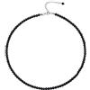 FOCALOOK Collana Girocollo Donna Perle di Cristallo da 4 mm Colore nero con Catenina Acciaio 40cm+ 5cm Girocollo Donna Perle Collana Donna Perle Collana Perle Donna