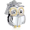 NINGAN Dr. Owl 925 Perline in argento sterling Stagione di laurea Regalo di laurea per donne Perline Bracciale anniversario Regalo anniversario