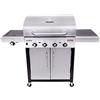 Char-Broil New Performance Series 440S - Griglia Barbecue a Gas con 4 Fuochi con Tecnologia TRU-Infrared, Finitura Acciaio Inox