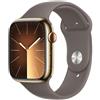Apple Watch Series 9 (2023) GPS + Cellular 45 mm - Acciaio inossidabile Oro - Cinturino Sport Nero, excellent