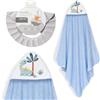 Interbaby - Mantello da bagno per bambini + berretto regolabile | Asciugamano con cappuccio 100% cotone, unisex, morbido, asciugatura rapida, ideale per neonati, neonati e bambini piccoli, design