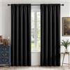 CUCRAF Tende oscuranti per finestre, con tasca per asta, isolamento termico, per camera da letto e soggiorno, set di 2 pannelli. 132 x 183 cm, nero