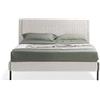 EVERGREENWEB MATERASSI & BEDS EVERGREENWEB - Letto Matrimoniale con Rete a 26 Doghe in Legno 160x195 cm, Elegante Testiera Imbottita a Strisce in Tessuto Velluto color Beige, Struttura Rinforzata, Montaggio Facile, Modello MIAMI