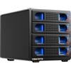 cenmate Case RAID 4 Baie, CENMATE Case Hard Disk 4 Baie con Ventola per HDD/SSD SATA da 2,5/3,5, Cavo USB A/C 3.0＋eSATA, Case Disco Rigido da 3,5 Supporta Capacità 80TB, 8 Modalità RAID, DAS (NO NAS)