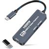 Flintronic Scheda Acquisizione Video, USB 3.0 con 100 W PD, HDMI a 4K 1080P 60 per MacOS/Quest 3/Switch/PS4/PS5 Live Broadcast Gaming Streaming