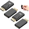 KARELLS Adattatore DisplayPort a HDMI 4K, 4 Pezzi DP Maschio a HDMI Femmina, per HDTV, Monitor, Proiettori, Portatili