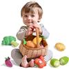TUMAMA Frutta e Verdura Cesti Giocattolo, Giochi di Ruolo per La Cucina Verdure, Cetrioli, Pomodori, Carote, Patate, Cavolfiore, Mais e Cipolle, Peluche Accessori Giocattoli per Bambini 1 2 3 4 5 6