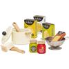 Le Toy Van Cibo giocattolo per bambini, in legno, dai 2 anni, gioco di ruolo per bambini, set pasta 12 pezzi, accessori cucina giocattolo, legno FSC ecologico