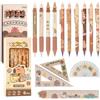 LHOEST Penna Capybara Kawaii 14 pezzi blu penna cancellabili animali cancelleria Capybara righello carino penne cancellabili carino cancelleria Kawaii caso scolastico 0,5 mm nero penne ragazza ragazzo