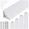 Brollux Profilo angolare per LED V24, set da 5 m (5 x 1 m), in alluminio, angolo di 45 gradi, per strisce LED
