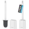MR.SIGA Set spazzolino e supporto per WC, spazzola per WC compatta con supporto per il bagno, bianco, confezione da 2 pz