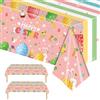 POPOYU 11 tovaglie pasquali con coniglio rosa, tovaglie rettangolari in plastica per accessori per feste, tovaglia impermeabile per tavoli da pranzo interni ed esterni